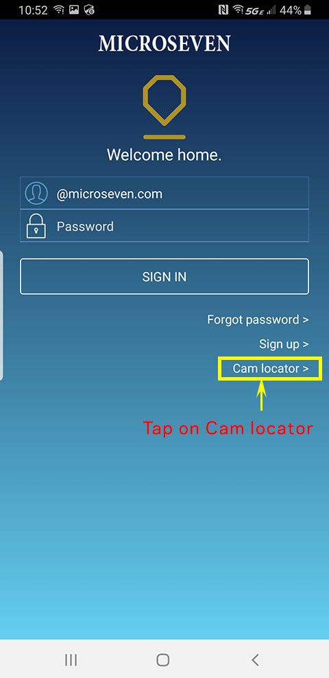 microseven cam locator cannot find camera